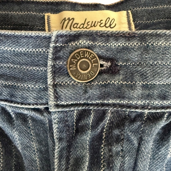Madewell the perfect vintage wide leg jean pinstripe trouser pleated size 26 - Picture 3 of 8
